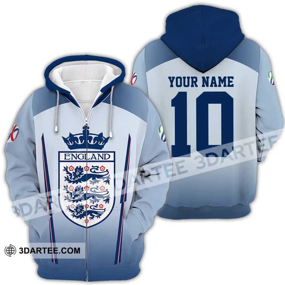 Unisex Shirt - Custom England 3D Shirt Zipper Hoodie / S T-shirt