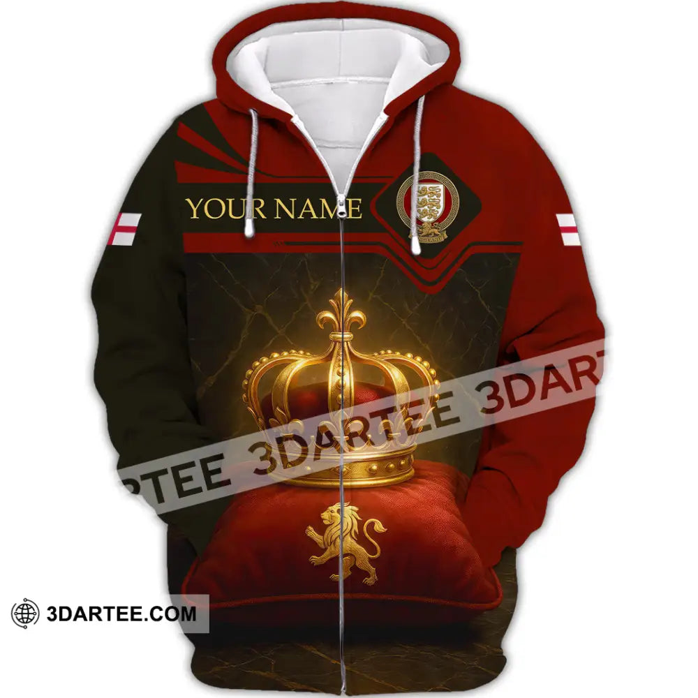 Unisex Shirt - Custom England 3D Shirt Zipper Hoodie / S T-shirt