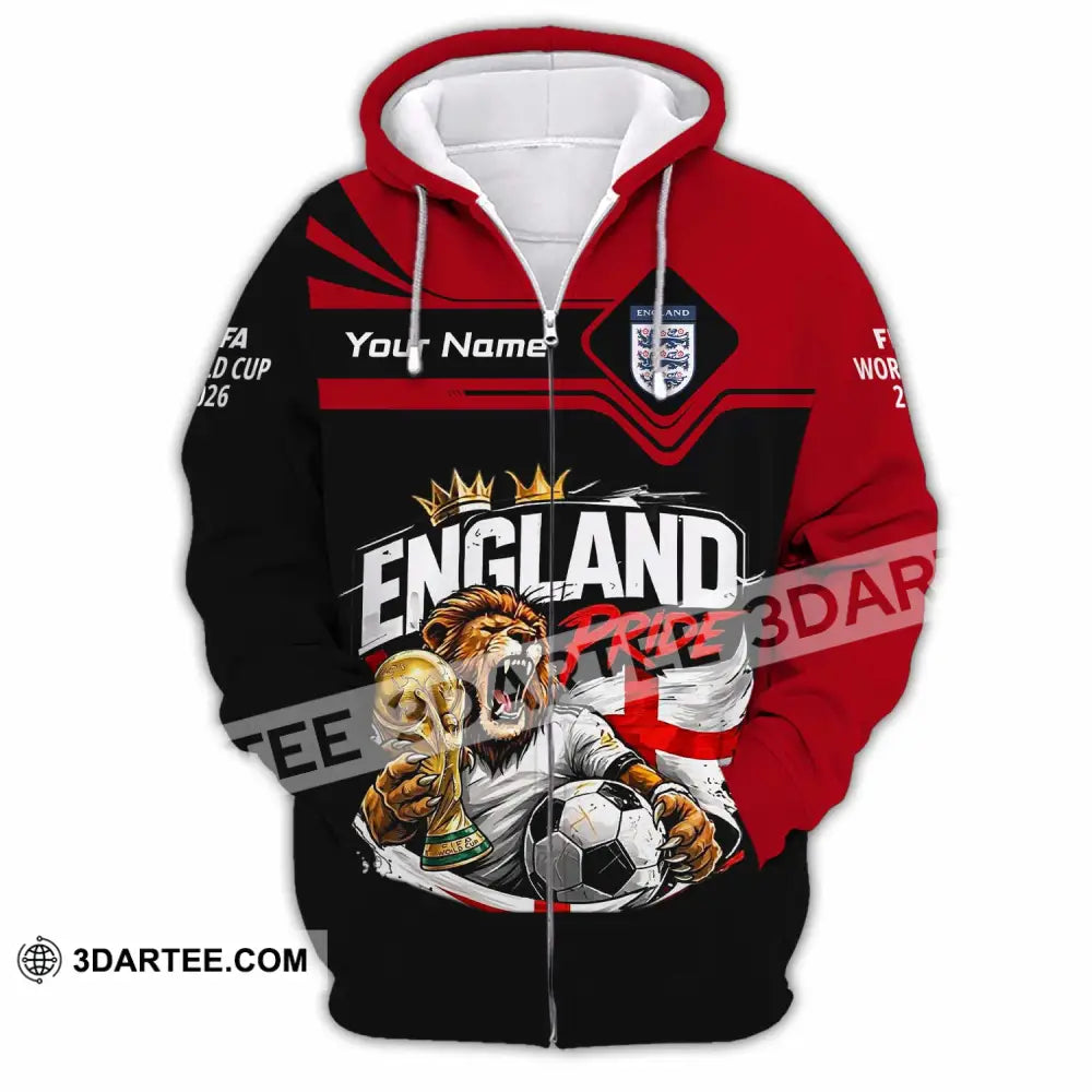 Unisex Shirt - Custom England World Cup 2026 3D Shirt - Zipper Hoodie / S - T-shirt