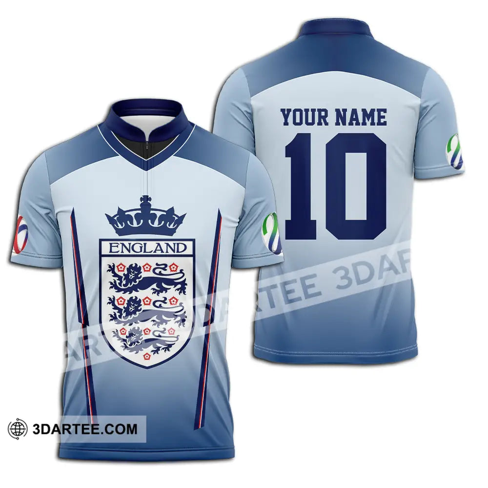 Unisex Shirt - Custom England 3D Shirt Zipper Polo Shirt / S T-shirt