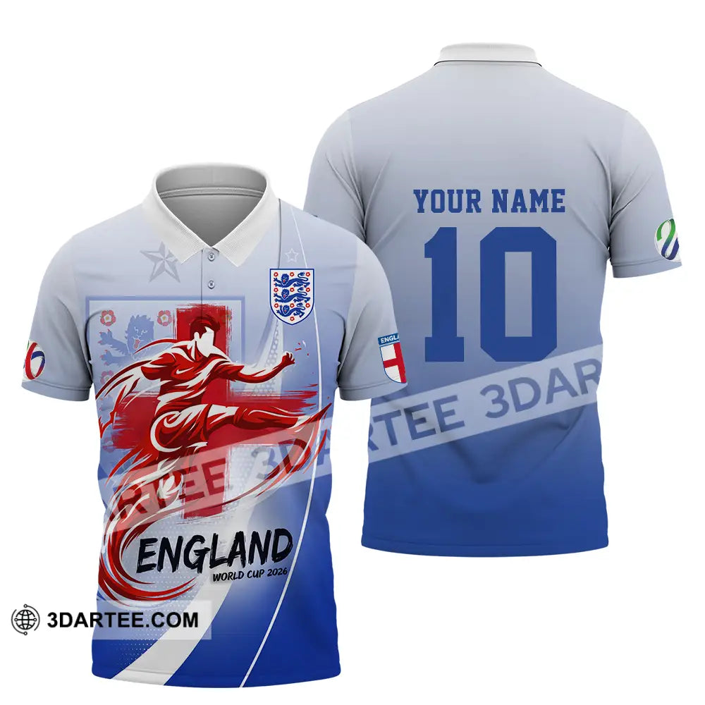 Unisex Shirt - Custom England FIFA World Cup 2026 3D Shirt Polo Shirt / S T-shirt
