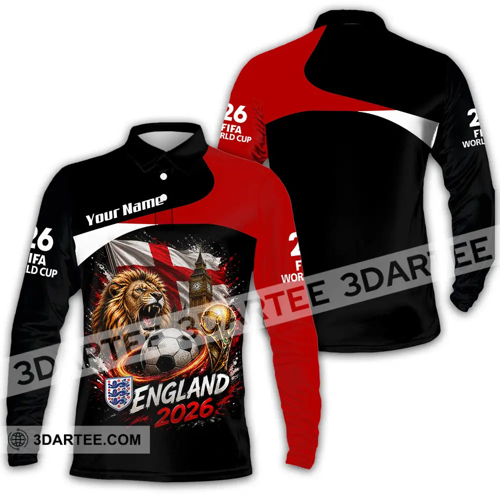 Unisex Shirt - Custom England World Cup 2026 Shirt - Long Sleeve Polo / S - T-shirt
