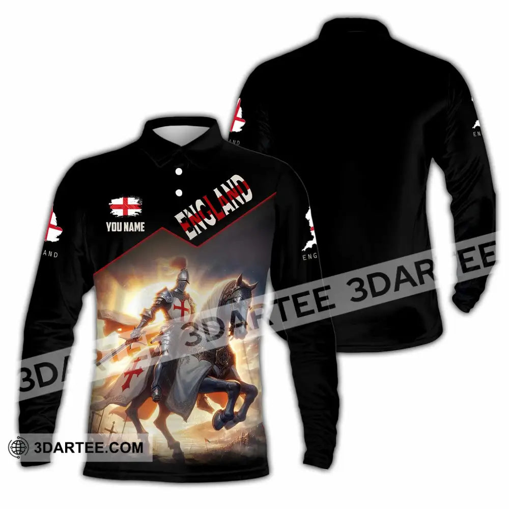 Unisex Shirt - Custom England Shirt Long Sleeve Polo / S T-shirt