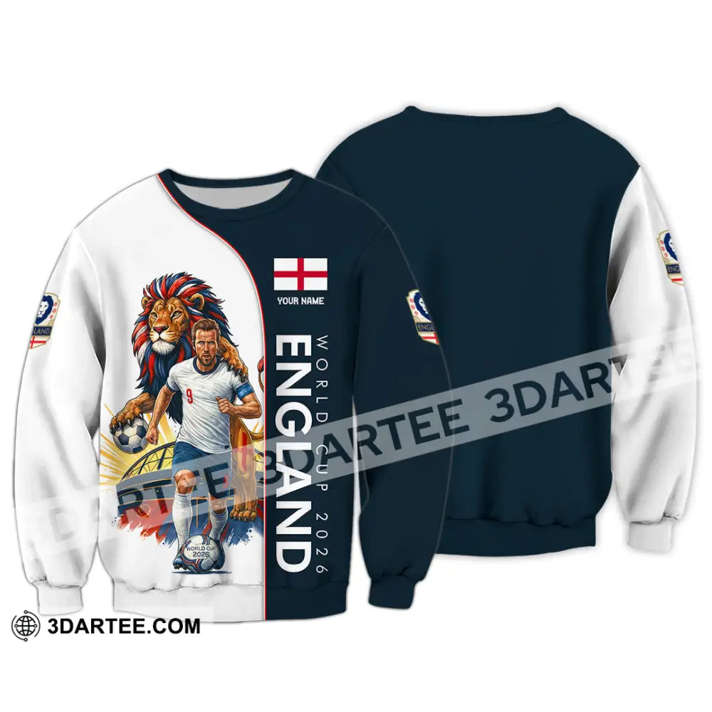 Unisex Shirt - Custom England World Cup 2026 3D Shirt Long Sleeve / S T-shirt