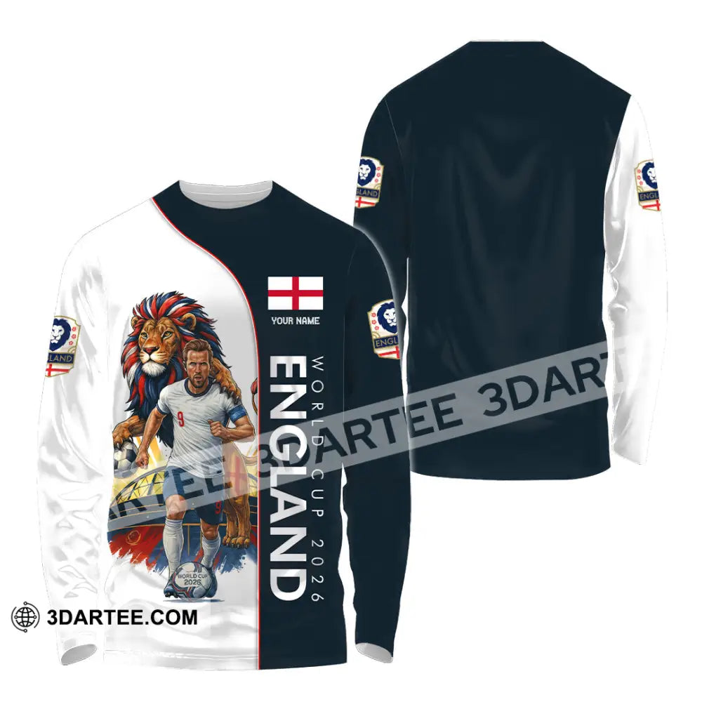 Unisex Shirt - Custom England World Cup 2026 3D Shirt Long Sleeve Shirt / S T-shirt