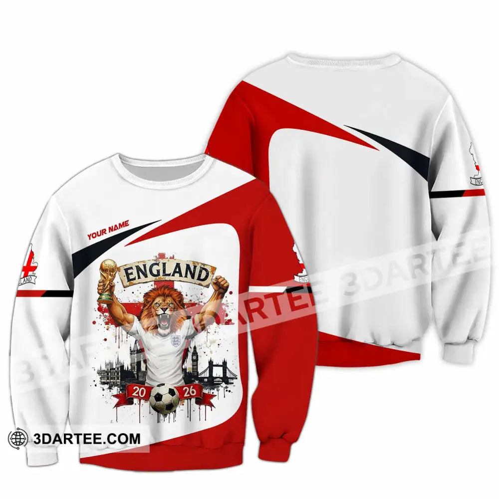 Unisex Shirt - Custom England World Cup 2026 3D Shirt Long Sleeve / S T-shirt