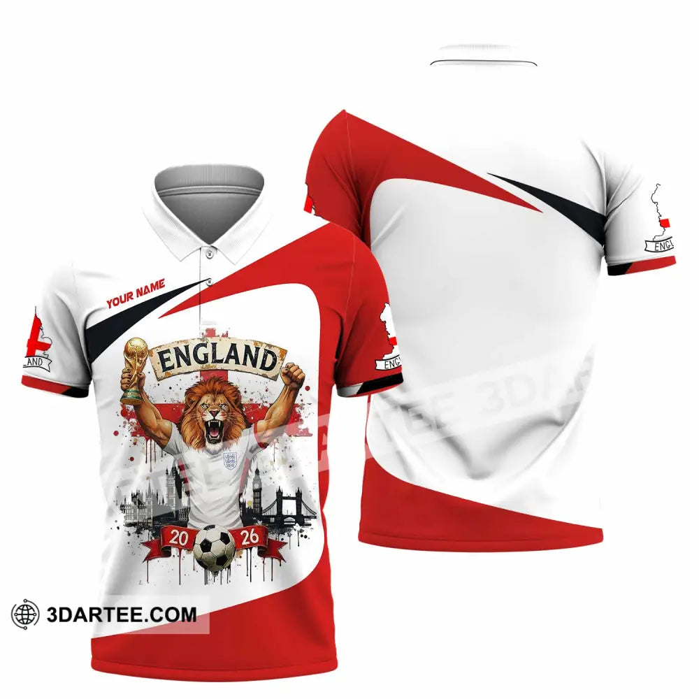 Unisex Shirt - Custom England World Cup 2026 3D Shirt Polo Shirt / S T-shirt