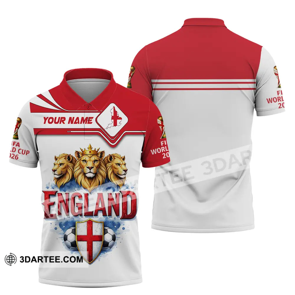 Unisex Shirt - Custom England World Cup 2026 3D Shirt Polo Shirt / S T-shirt