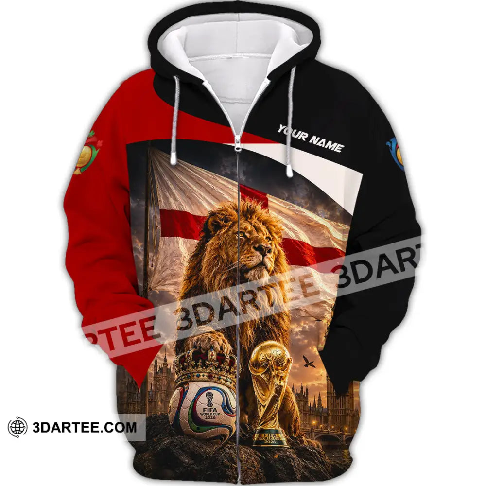 Unisex Shirt - Custom England World Cup 2026 Shirt - Zipper Hoodie / S - T-shirt