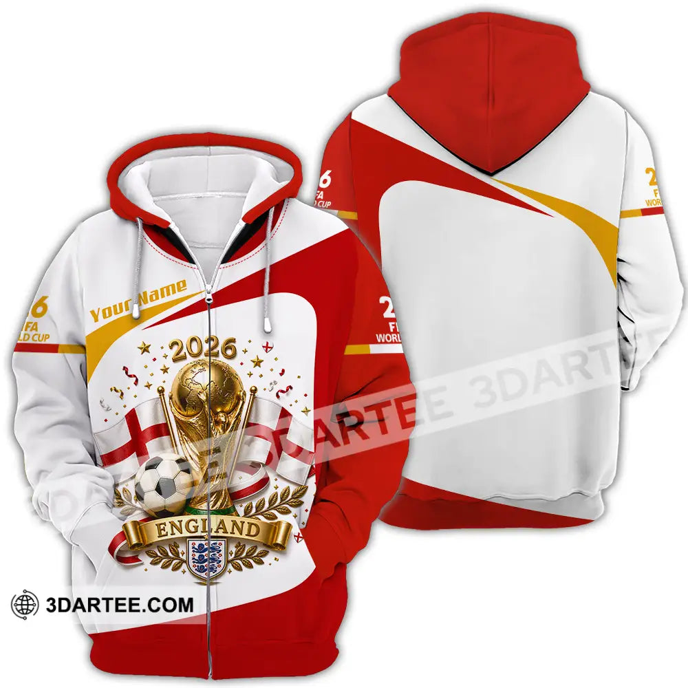 Unisex Shirt - Custom England World Cup 2026 Shirt - Zipper Hoodie / S - T-shirt