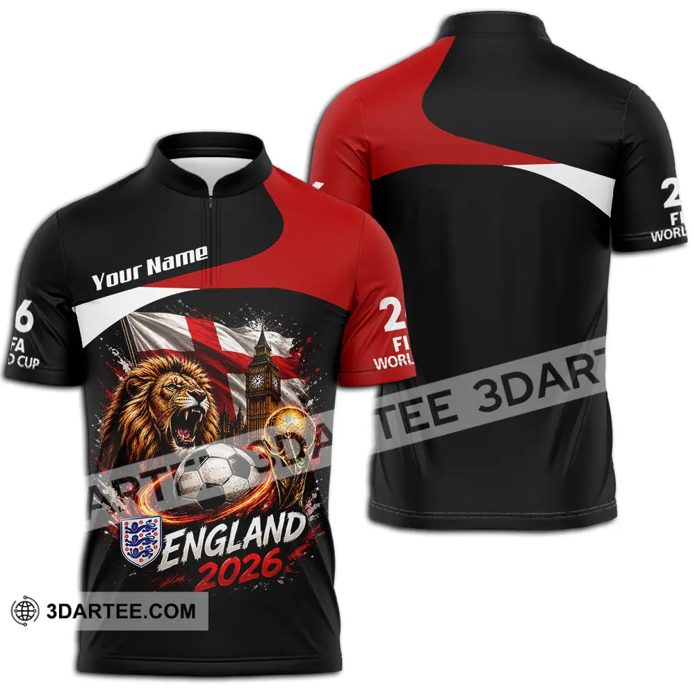 Unisex Shirt - Custom England World Cup 2026 Shirt - Zipper Polo Shirt / S - T-shirt