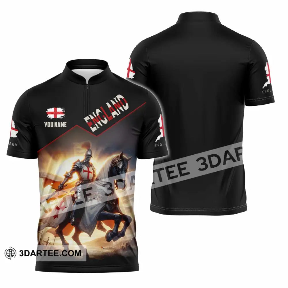 Unisex Shirt - Custom England Shirt Zipper Polo Shirt / S T-shirt