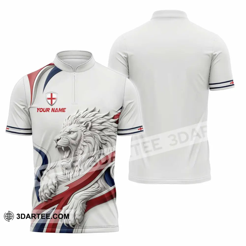 Unisex Shirt - Custom England Shirt - Zipper Polo Shirt / S - T-shirt