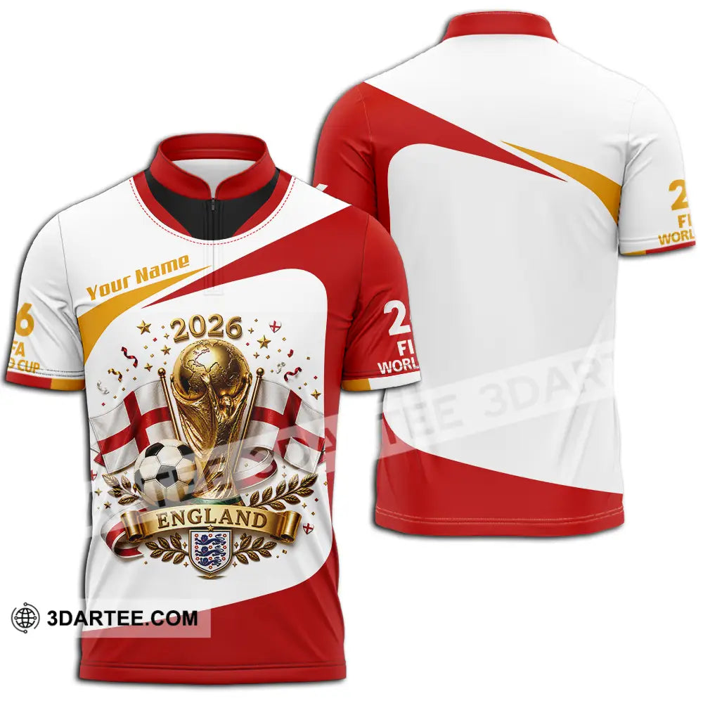 Unisex Shirt - Custom England World Cup 2026 Shirt - Zipper Polo Shirt / S - T-shirt
