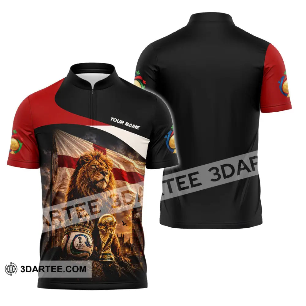 Unisex Shirt - Custom England World Cup 2026 Shirt - Zipper Polo Shirt / S - T-shirt