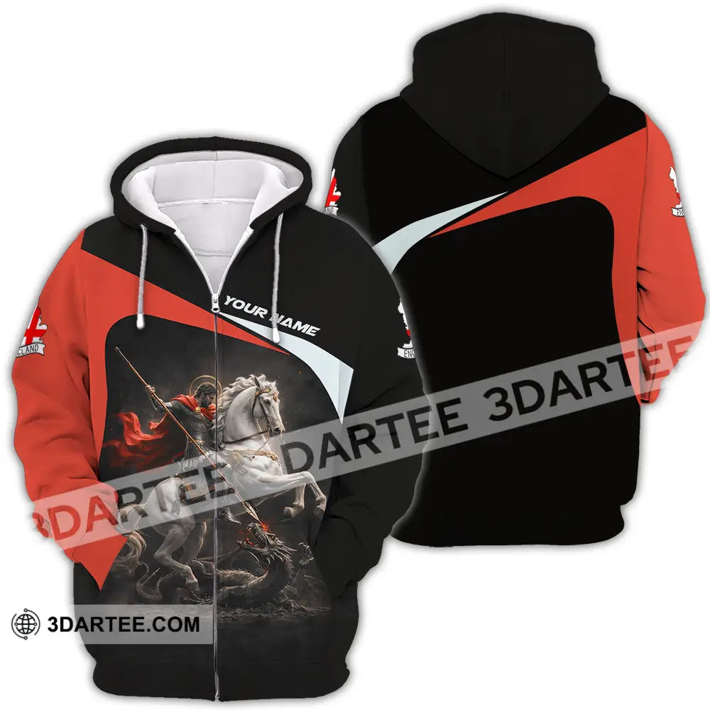 Unisex Shirt - Custom English Horseman 3D Shirt Zipper Hoodie / S T-shirt