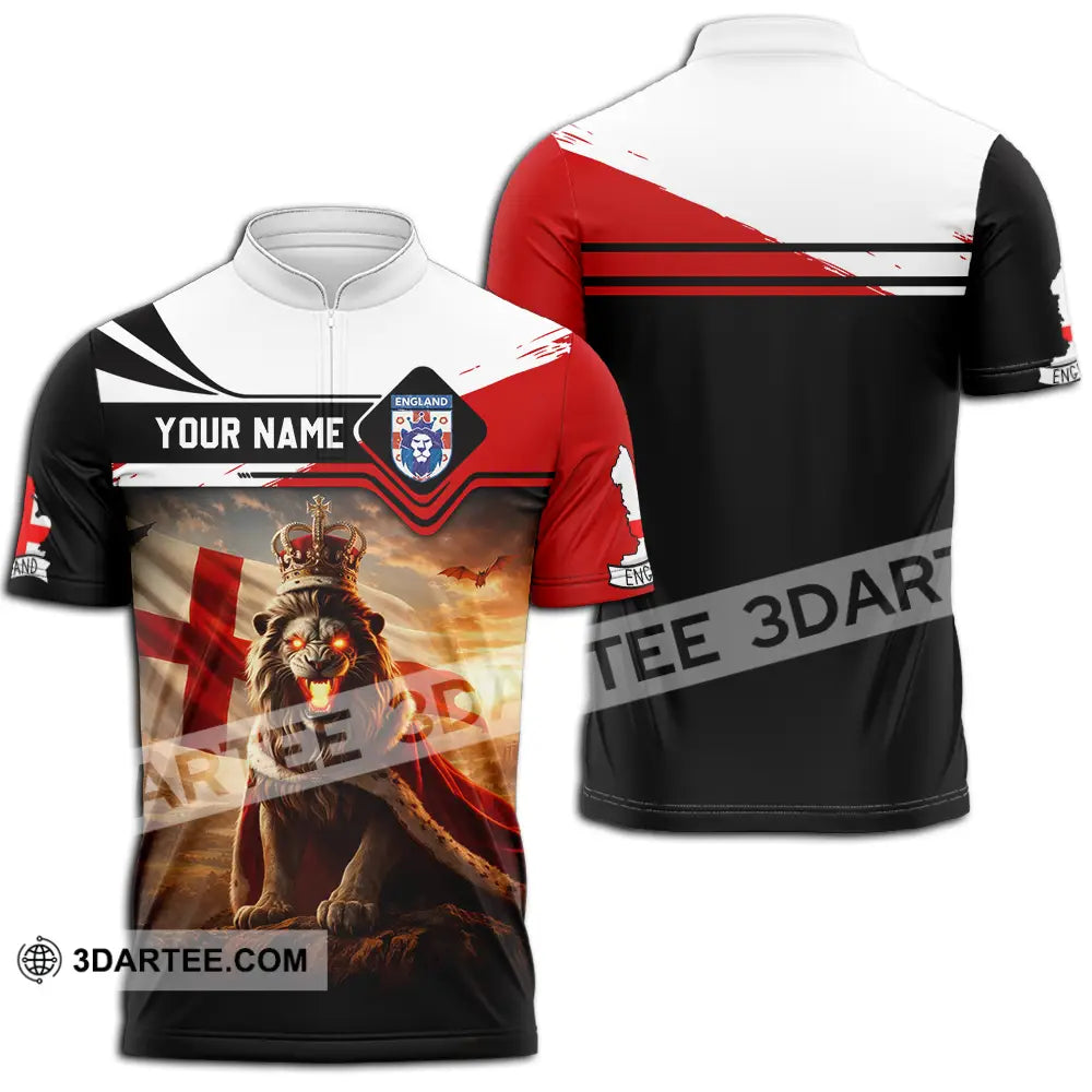 Unisex Shirt - Custom English Lion King 3D Shirt Zipper Polo Shirt / S T-shirt