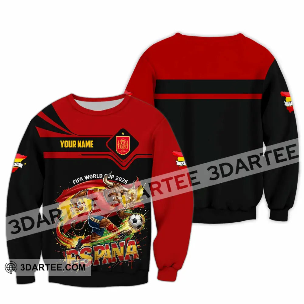 Unisex Shirt - Custom Espana Spain Fifa World Cup 2026 3D Shirt Long Sleeve / S T-shirt