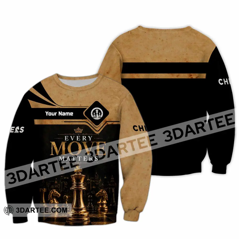 Unisex Shirt - Custom Every Move Matters Chess Shirt - Long Sleeve / S - T-shirt