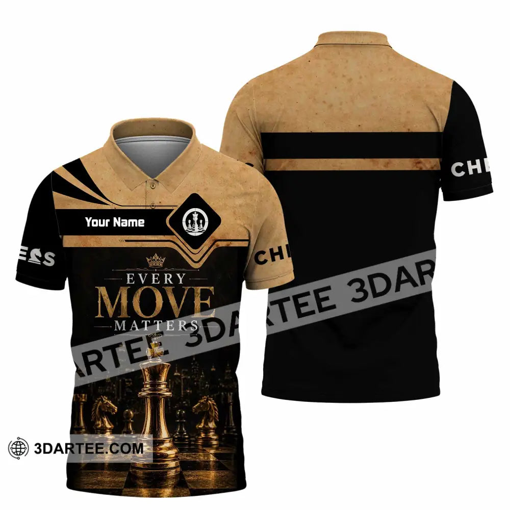 Unisex Shirt - Custom Every Move Matters Chess Shirt - Polo Shirt / S - T-shirt