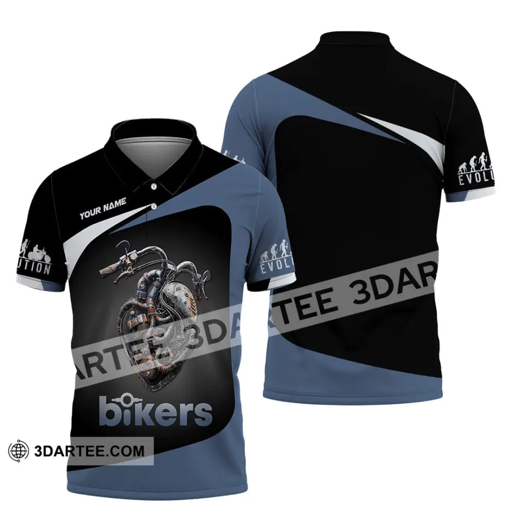 Unisex Shirt - Custom Evolution Heart Biker Shirt Polo Shirt / S T-shirt