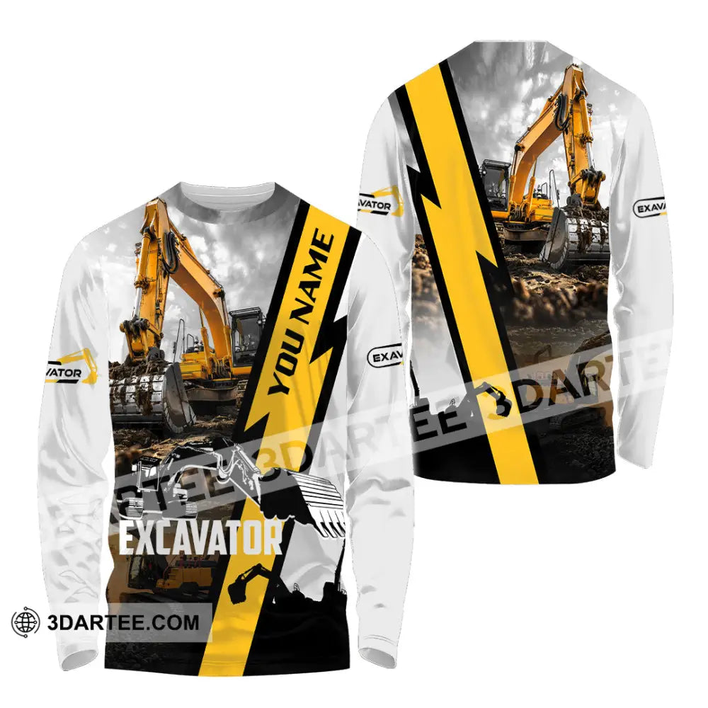Unisex Shirt - Custom Excavator Shirt - Long Sleeve Shirt / S - T-shirt