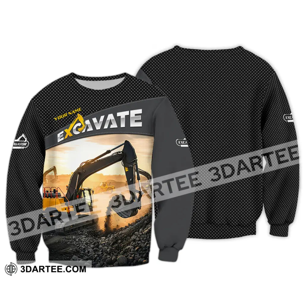 Unisex Shirt - Custom Excavator Shirt - Long Sleeve / S - T-shirt