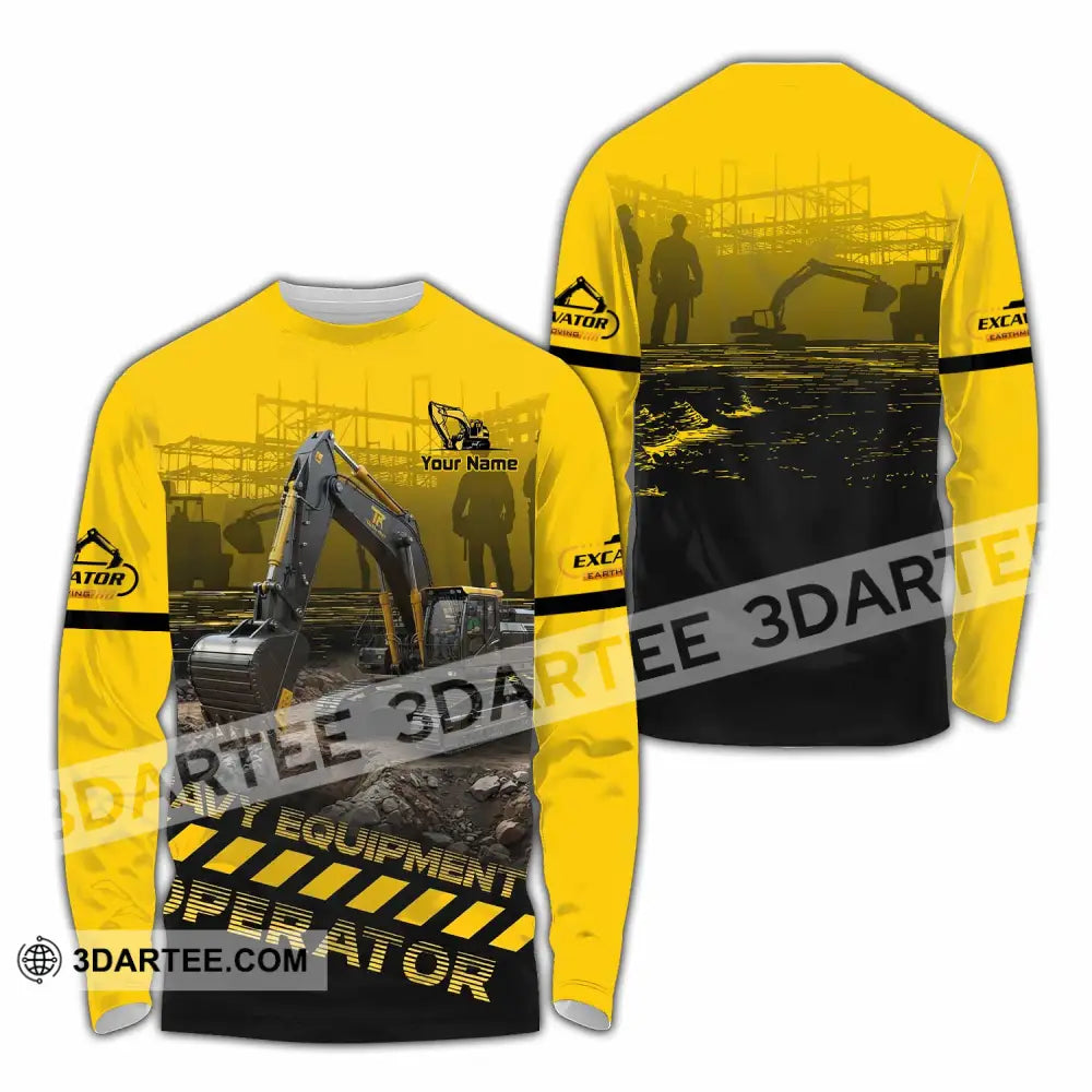 Unisex Shirt - Custom Excavator Shirt - Long Sleeve Shirt / S - T-shirt