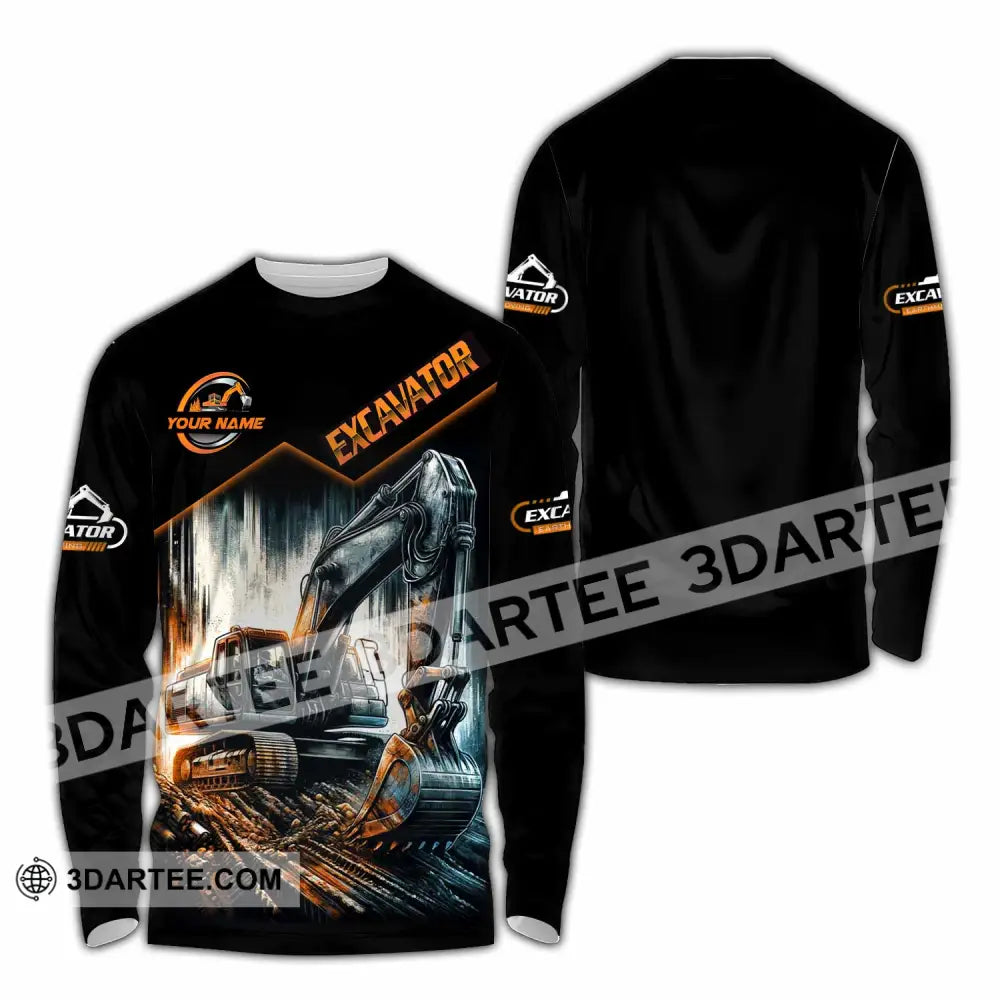 Unisex Shirt - Custom Excavator Shirt - Long Sleeve Shirt / S - T-shirt