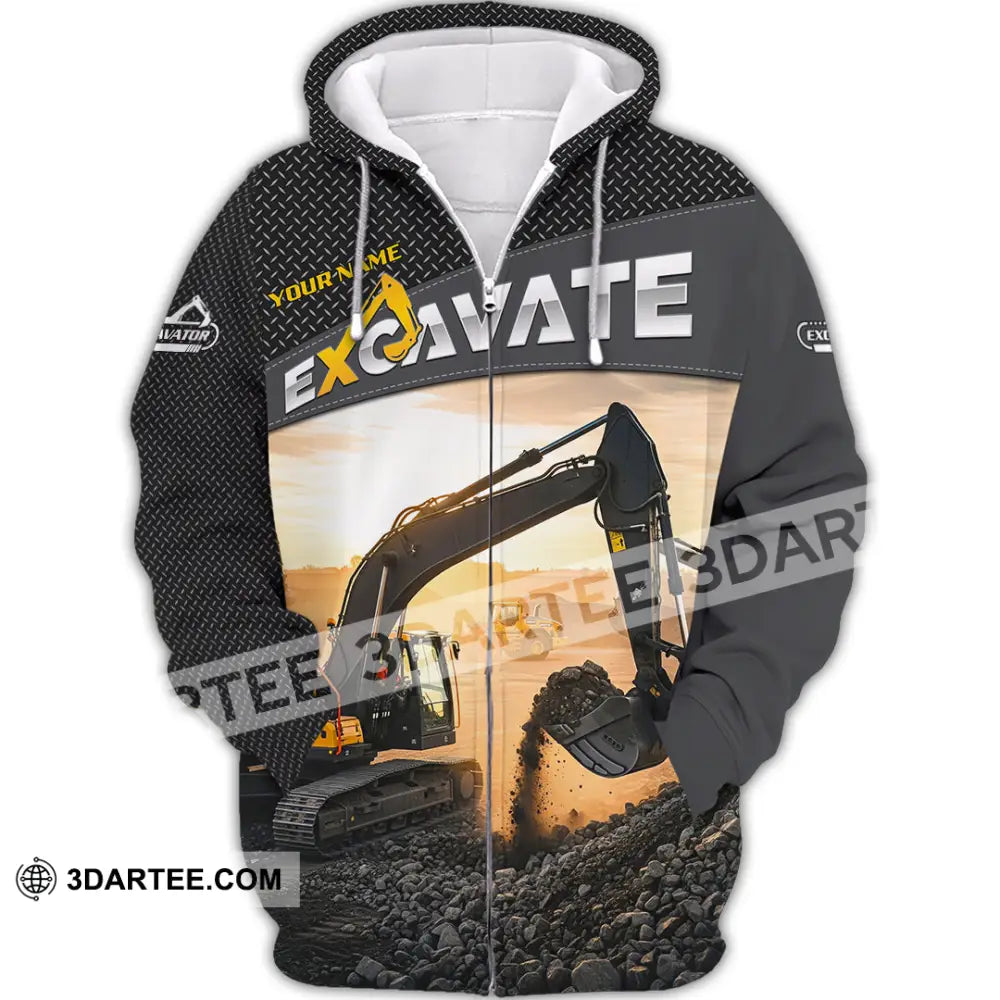 Unisex Shirt - Custom Excavator Shirt - Zipper Hoodie / S - T-shirt