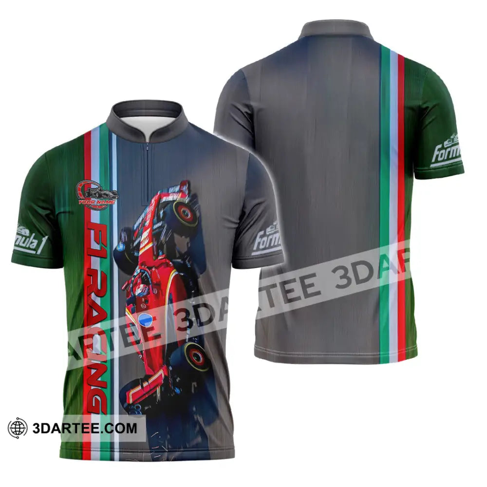 Unisex Shirt - Custom F1 Racing Shirt Zipper Polo Shirt / S T-shirt