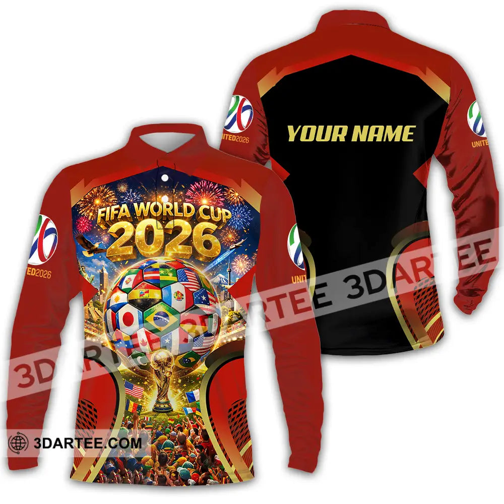 Unisex Shirt - Custom FIFA World Cup 2026 3D Shirt Long Sleeve Polo / S T-shirt