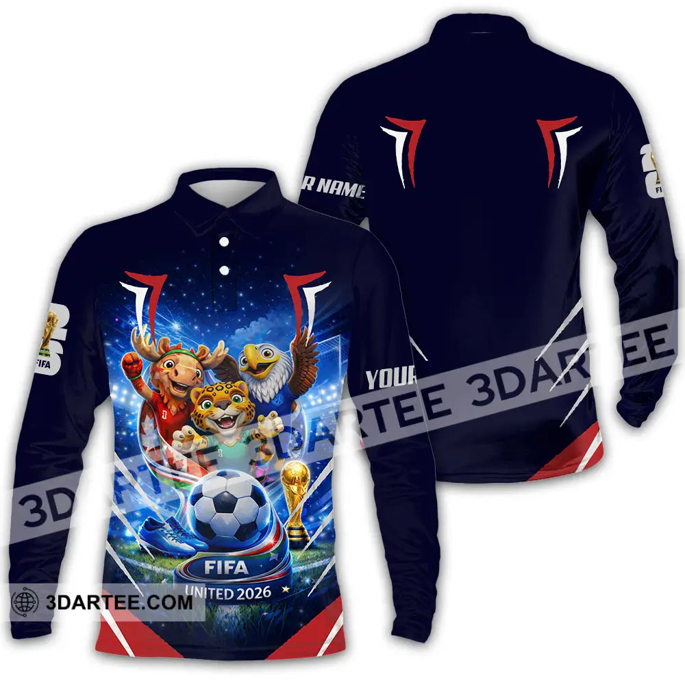 Unisex Shirt - Custom FIFA World Cup 2026 3D Shirt Long Sleeve Polo / S T-shirt