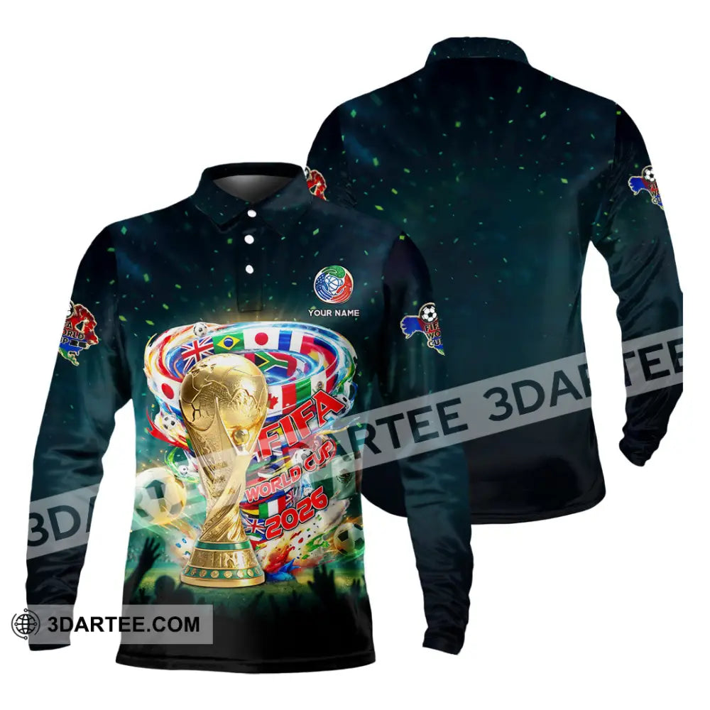 Unisex Shirt - Custom FIFA World Cup 2026 3D Shirt Long Sleeve Polo / S T-shirt