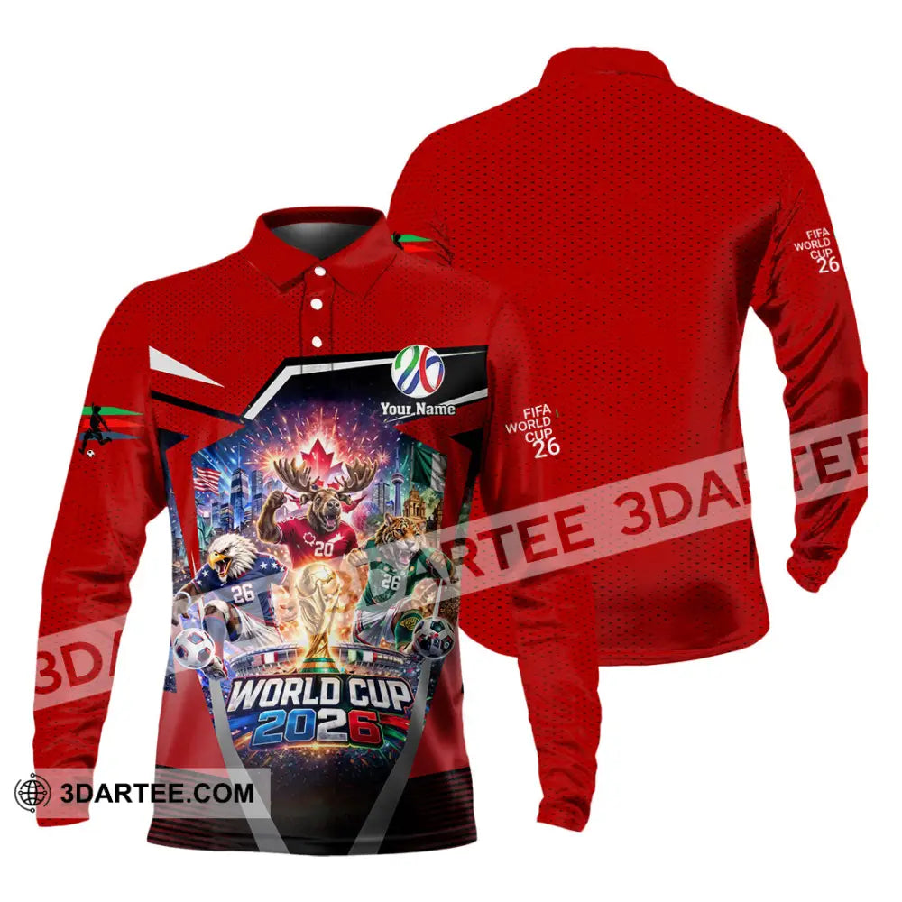 Unisex Shirt - Custom Fifa World Cup 2026 3D Shirt - Long Sleeve Polo / S - T-shirt
