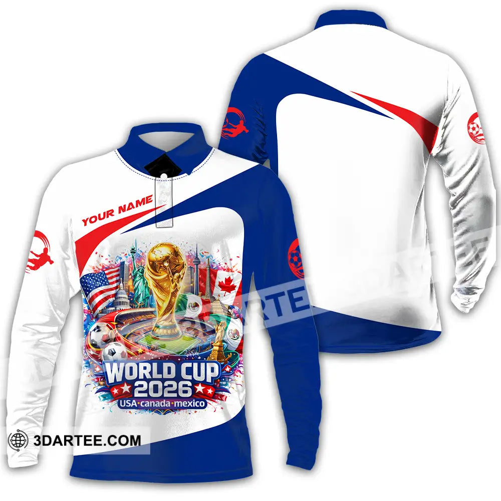 Unisex Shirt - Custom FIFA World Cup 2026 3D Shirt Long Sleeve Polo / S T-shirt