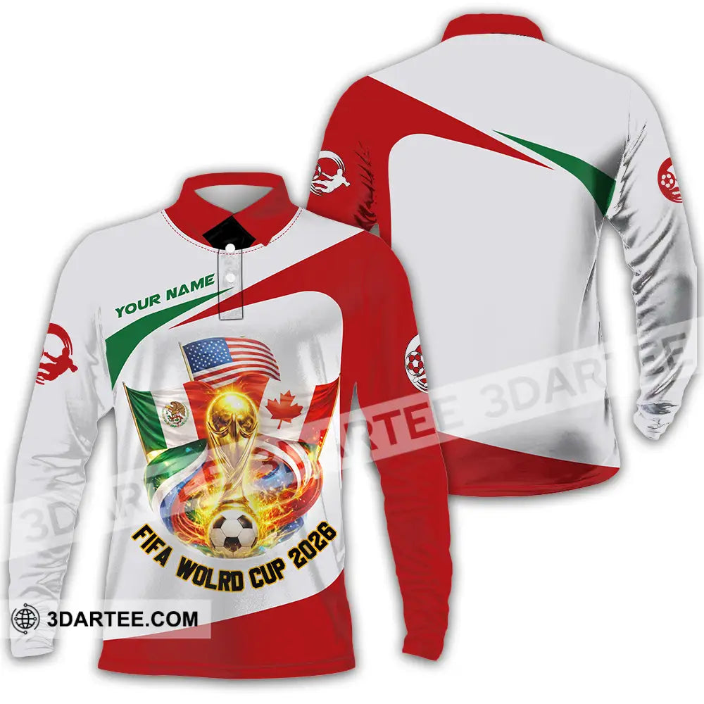 Unisex Shirt - Custom FIFA World Cup 2026 3D Shirt Long Sleeve Polo / S T-shirt