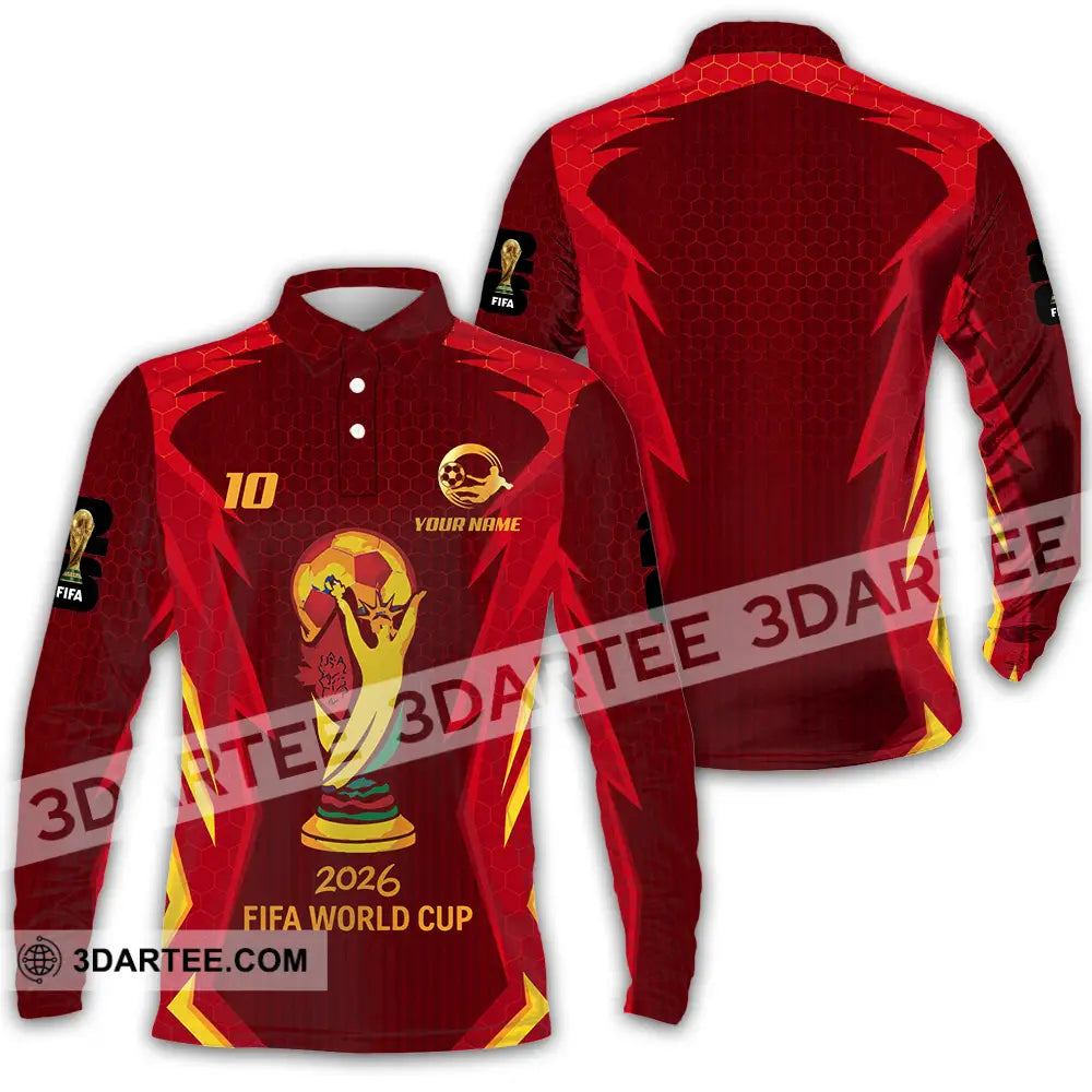 Unisex Shirt - Custom FIFA World Cup 2026 3D Shirt Long Sleeve Polo / S T-shirt