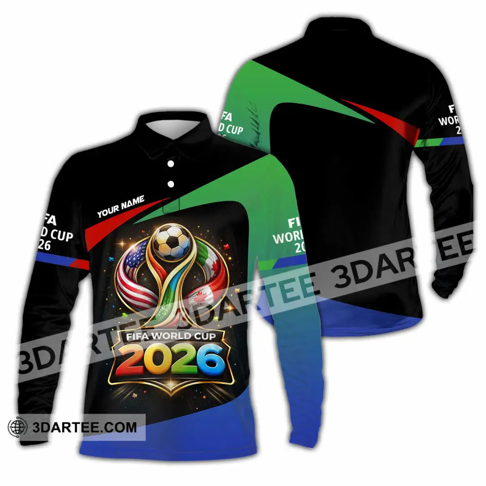 Unisex Shirt - Custom Fifa World Cup 2026 3D Shirt - Long Sleeve Polo / S - T-shirt