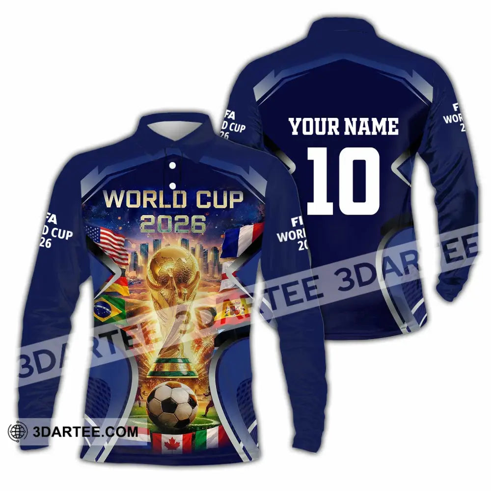 Unisex Shirt - Custom FIFA World Cup 2026 3D Shirt Long Sleeve Polo / S T-shirt
