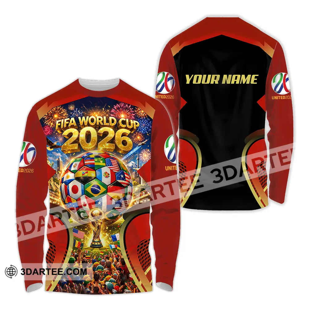 Unisex Shirt - Custom FIFA World Cup 2026 3D Shirt Long Sleeve Shirt / S T-shirt