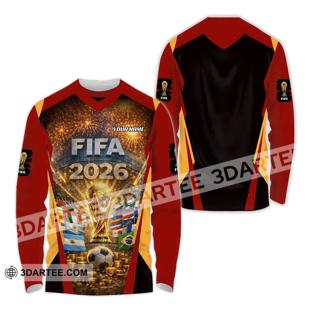 Unisex Shirt - Custom FIFA World Cup 2026 3D Shirt Long Sleeve Shirt / S T-shirt