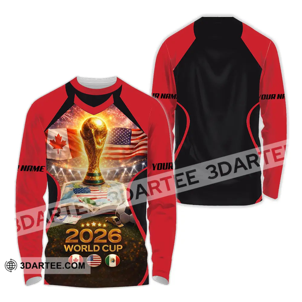 Unisex Shirt - Custom FIFA World Cup 2026 3D Shirt Long Sleeve Shirt / S T-shirt