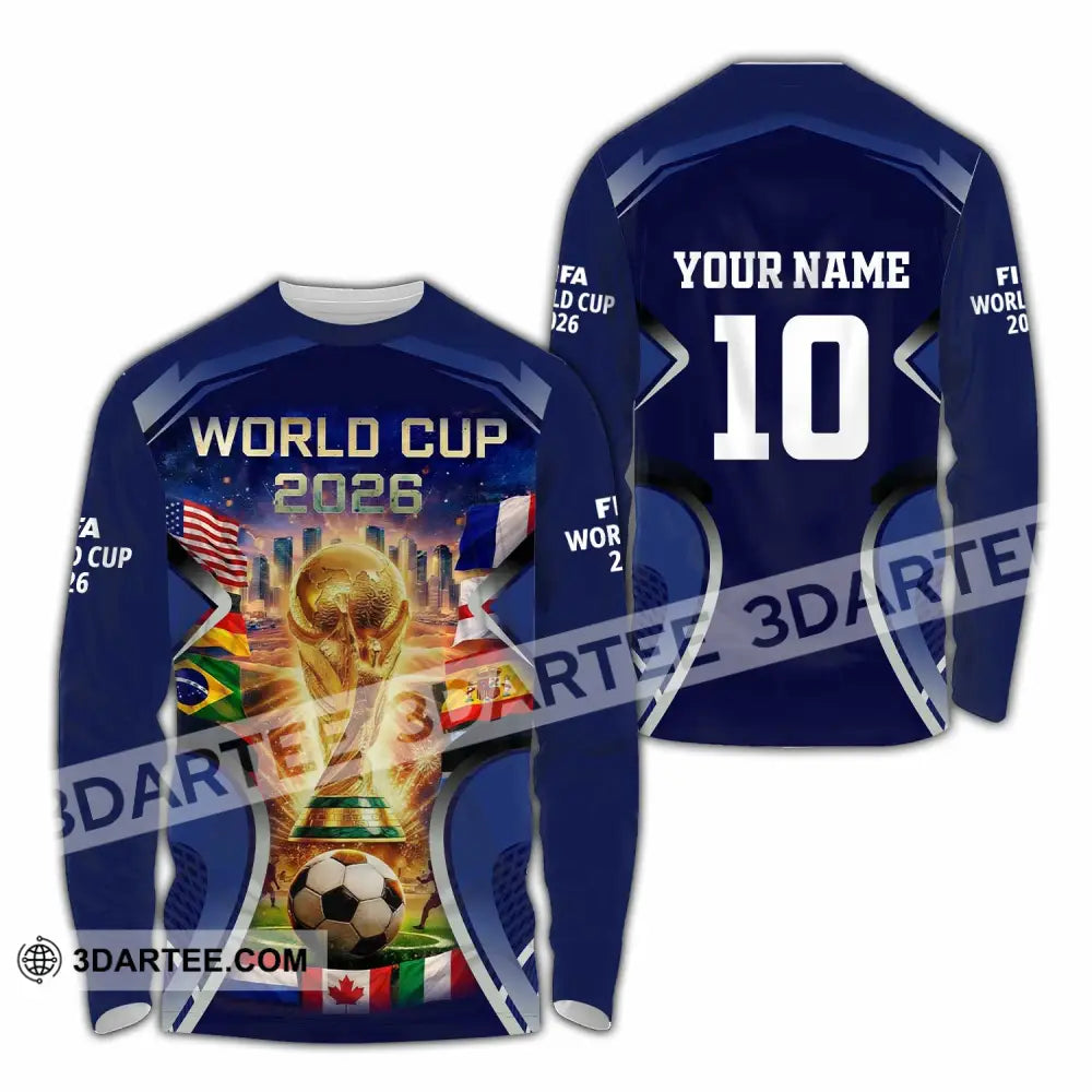 Unisex Shirt - Custom FIFA World Cup 2026 3D Shirt Long Sleeve Shirt / S T-shirt