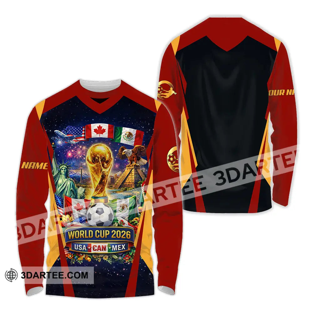 Unisex Shirt - Custom FIFA World Cup 2026 3D Shirt Long Sleeve Shirt / S T-shirt