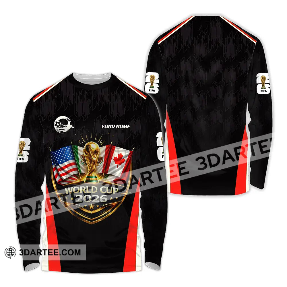 Unisex Shirt - Custom FIFA World Cup 2026 3D Shirt Long Sleeve Shirt / S T-shirt