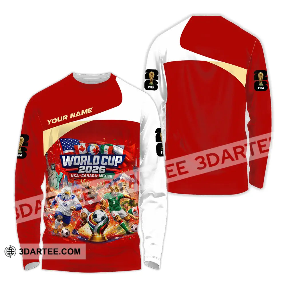 Unisex Shirt - Custom FIFA World Cup 2026 3D Shirt Long Sleeve Shirt / S T-shirt