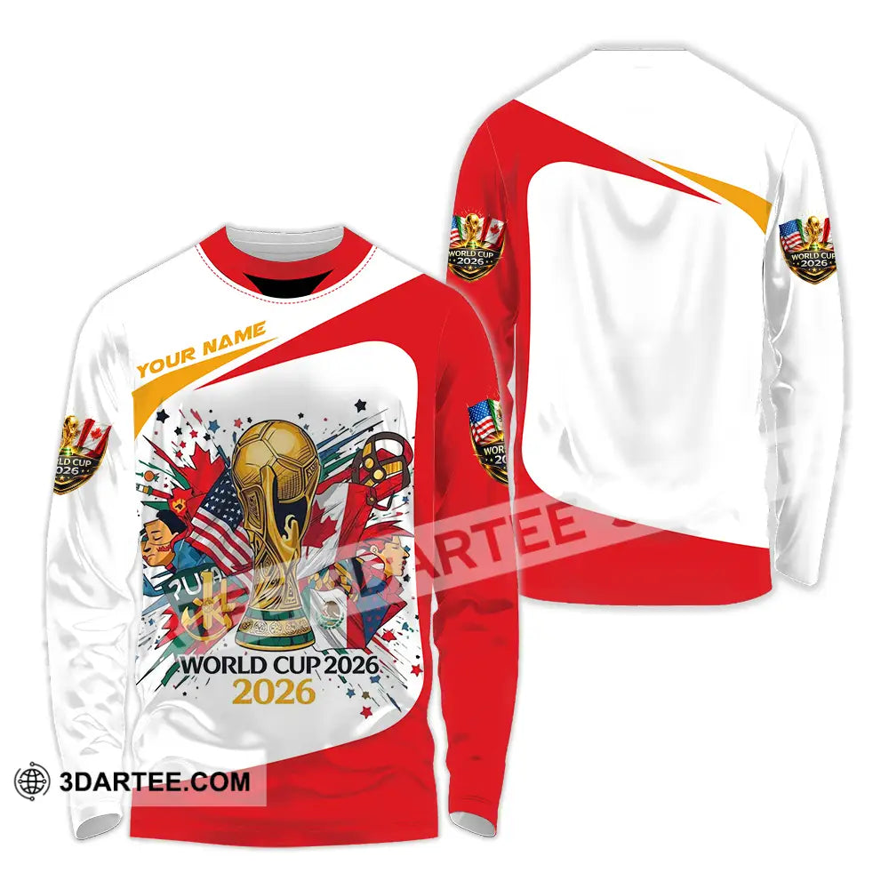 Unisex Shirt - Custom FIFA World Cup 2026 3D Shirt Long Sleeve Shirt / S T-shirt