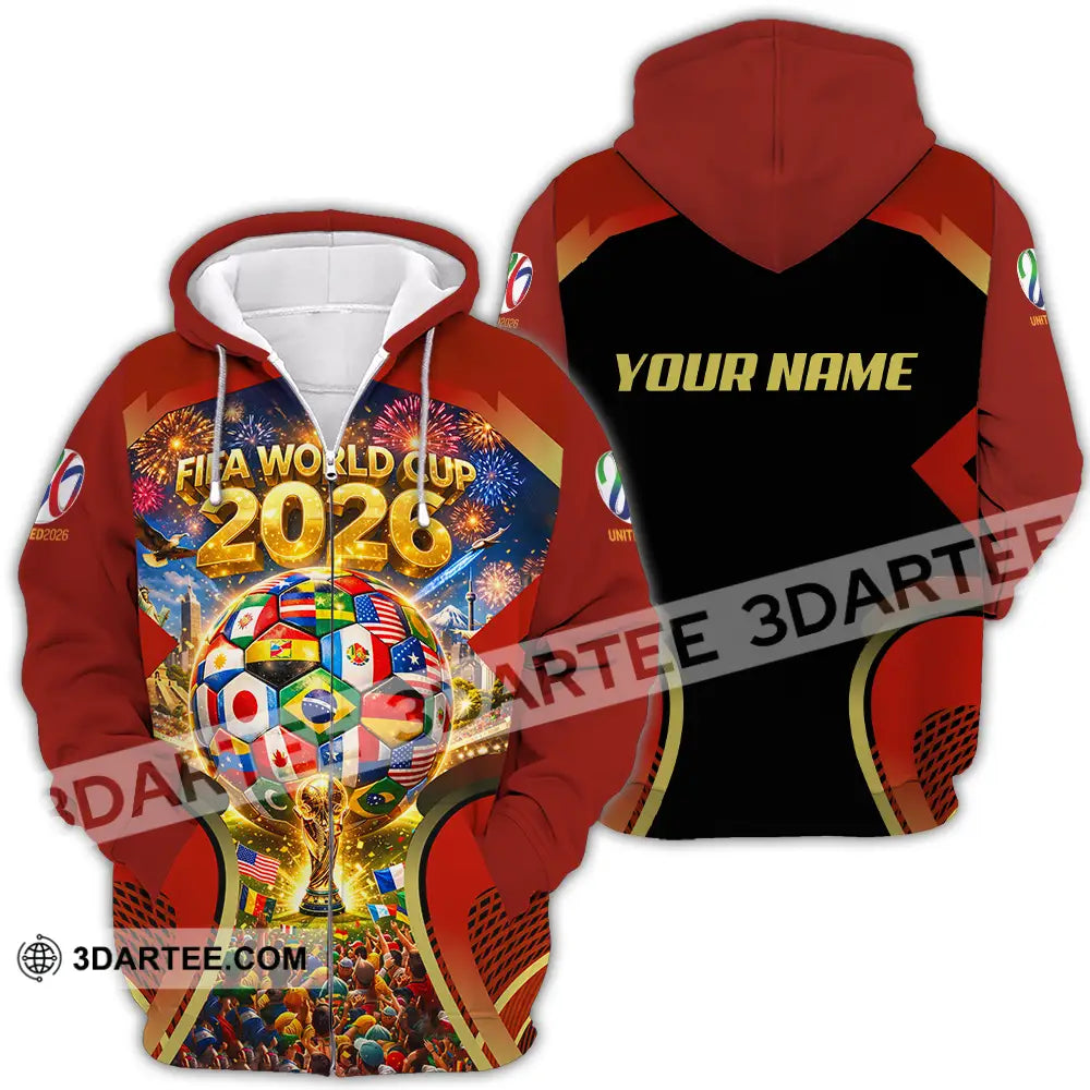 Unisex Shirt - Custom FIFA World Cup 2026 3D Shirt Zipper Hoodie / S T-shirt