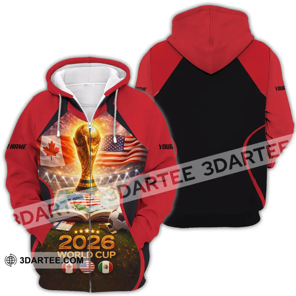 Unisex Shirt - Custom FIFA World Cup 2026 3D Shirt Zipper Hoodie / S T-shirt